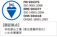 ISO9001、ISO14001、OHSAS18001